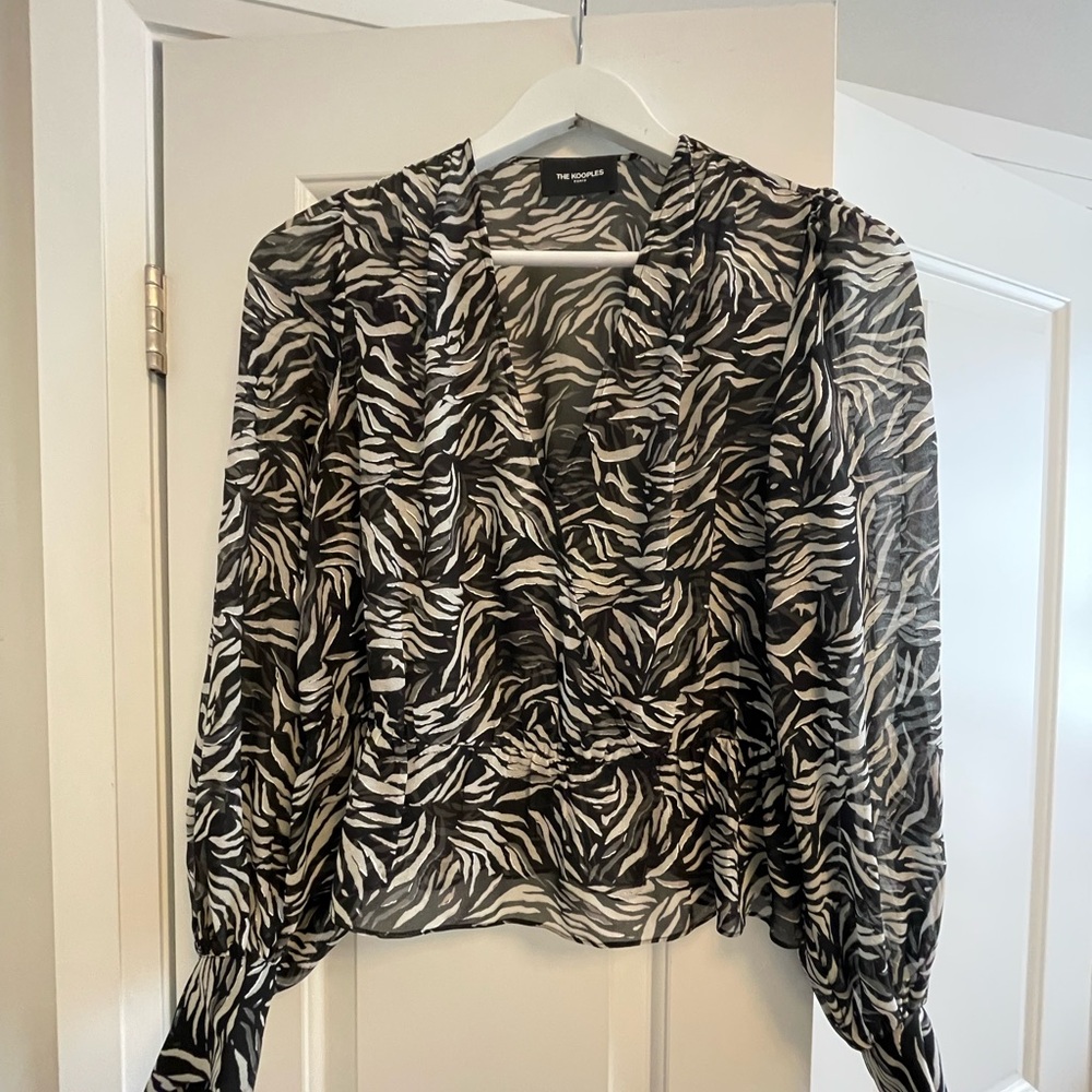 The Kooples size 2 Flowing Zebra Print  Top